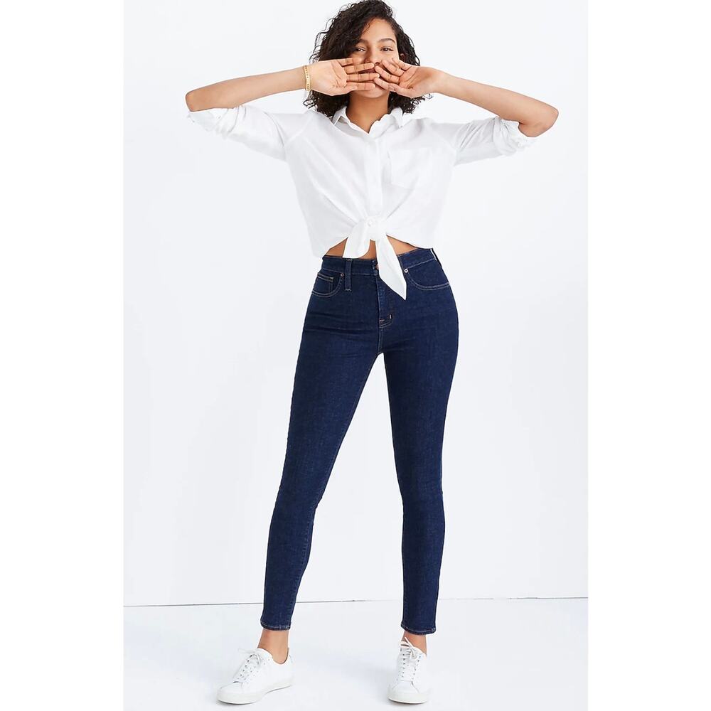 Madewell Size 34P 34 Petite Curvy High Rise Skinny Jeans Lucille Wash